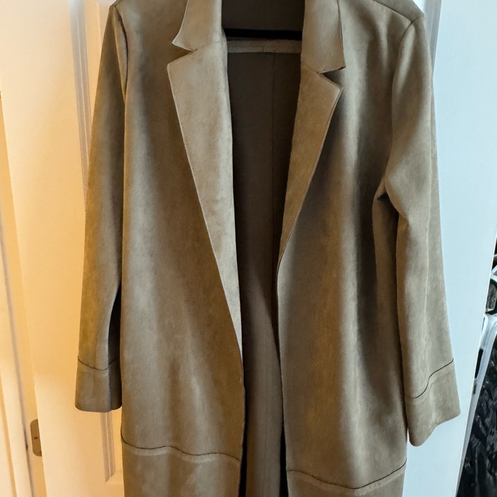 Zara Taupe Open-Front Trench Coat